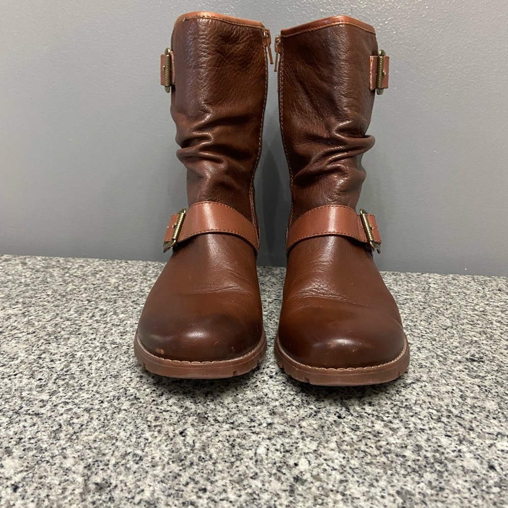 SOFFT Somers/Somers II Womens Brown Leather Ankle Boots 8.5 Buckle Straps Zipper - Picture 4 of 17